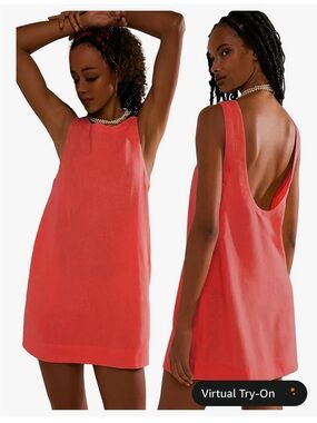 Sleeveless red Shift Dress